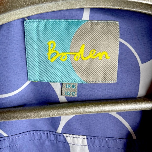 Boden Pullover Half Zip Windbreaker Jacket Purple Polka Dot Size 12 - Picture 11 of 13